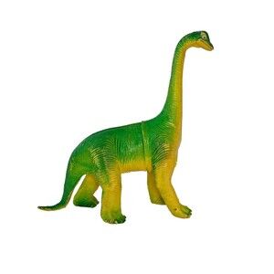 1992 Imperial Brontosaurus Dinosaur Figure Toy Green Apatosaurus 8" Yellow VTG
